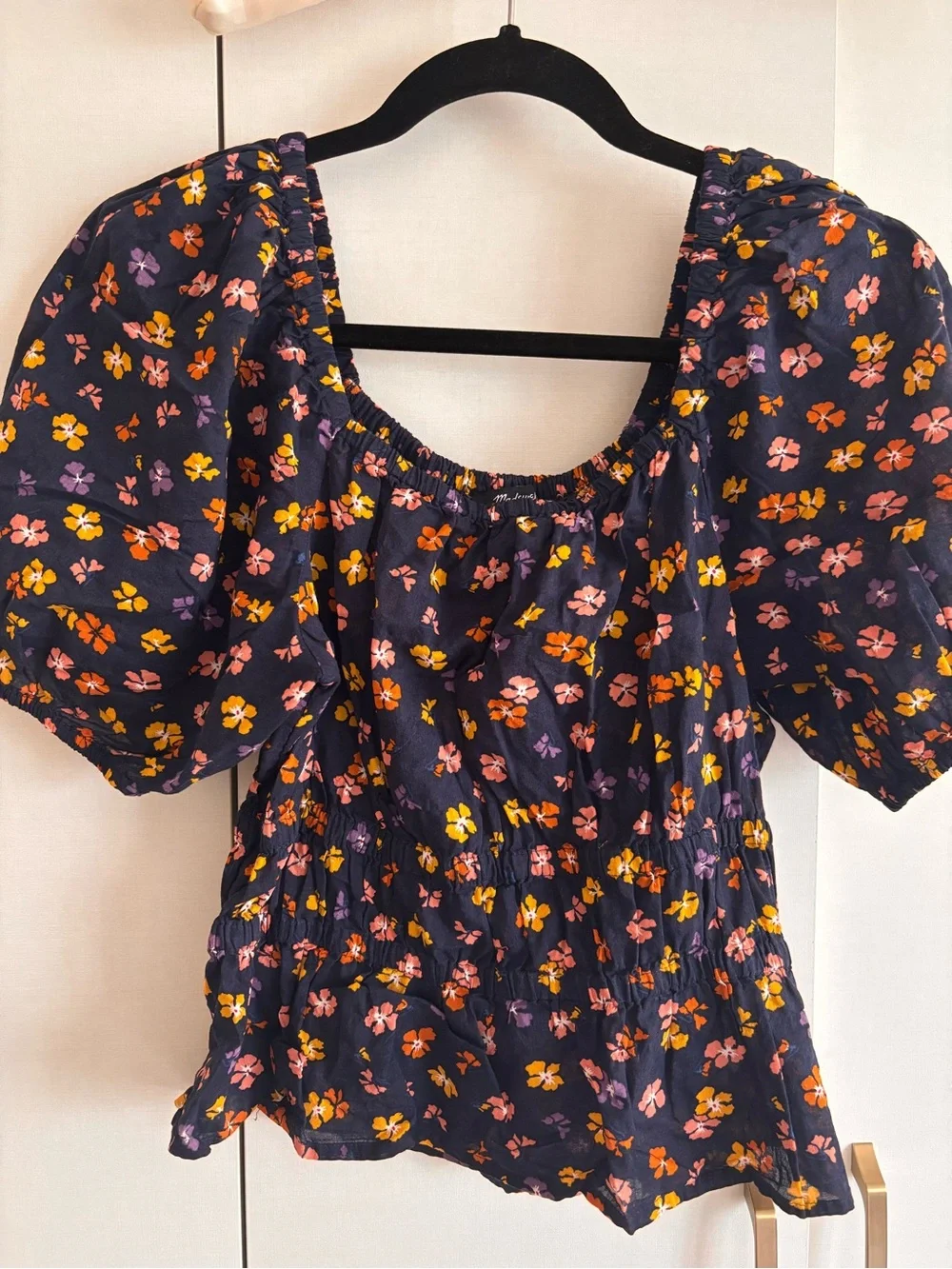 Madewell Aloha Floral Puff Sleeve Blouse SZ S